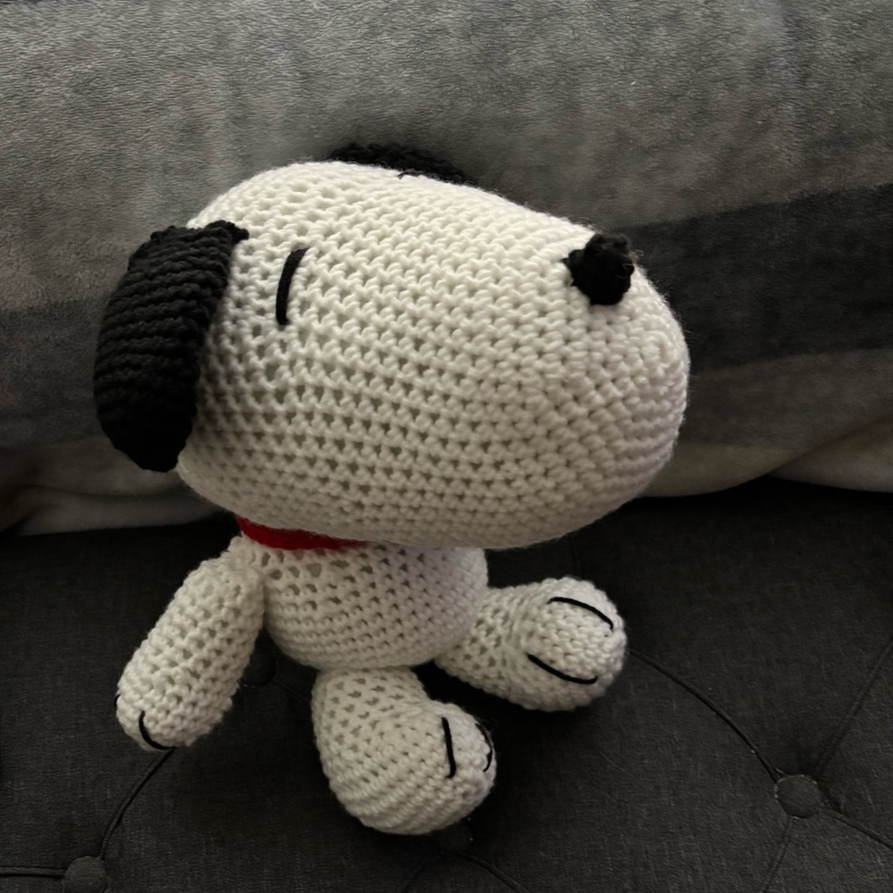 Handmade Crochet Snoooy- Black and White
